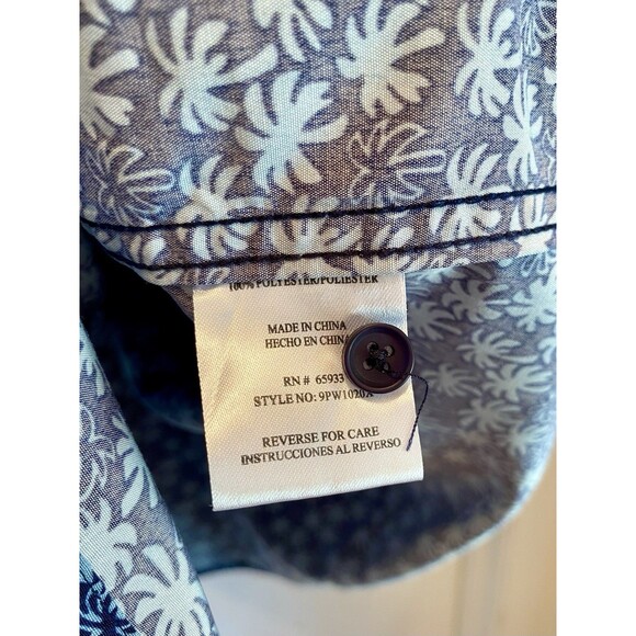 Winston Blue Hawaiian Shirt Mens 5XLT Button Down Palm Tree Polyester Big & Tall - Picture 6 of 6